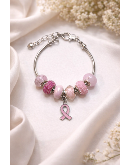 Chronic &amp; Invisible Illness Pink Ribbon General Health Awareness Bracelet