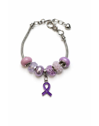 Chronic &amp; Invisible Illness Light Purple Ribbon Mental Health Awareness Bracelet ( Copy )