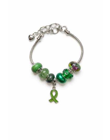 Chronic &amp; Invisible Illness Green Ribbon Mental Health Awareness Bracelet