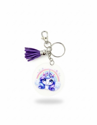 Handmade Rainbow Unicorn Awareness Keychain Chronic &amp; Invisible Illness Support