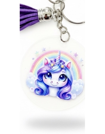 Handmade Rainbow Unicorn Awareness Keychain Chronic &amp; Invisible Illness Support