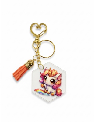 Handmade Unicorn Paint A Rainbow Awareness Keychain Chronic &amp; Invisible Illness Support