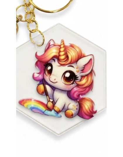 Handmade Unicorn Paint A Rainbow Awareness Keychain Chronic &amp; Invisible Illness Support
