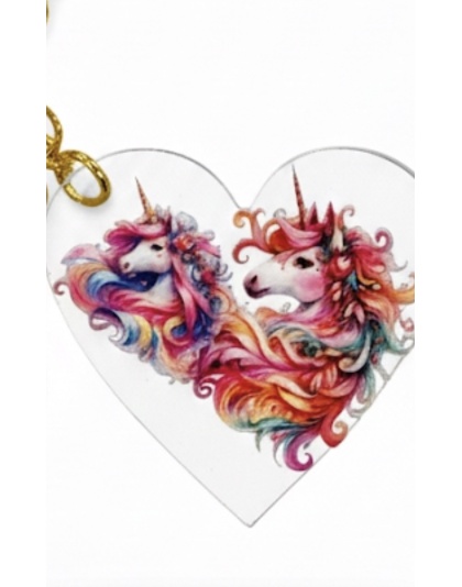 Handmade Rainbow Unicorns Awareness Keychain Chronic &amp; Invisible Illness Support