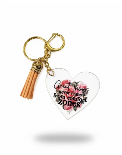 Handmade Comfort Zone Awareness Keychain Chronic &amp; Invisible Illness Support