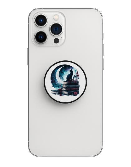 Cat in the Moonlight Phone Grip Holder