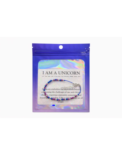 “I Am a Unicorn” Blue &amp; Purple Morse Code Bracelet – Rare Disease, Chronic &amp; Invisible Illness Awareness Jewelry Mental Health