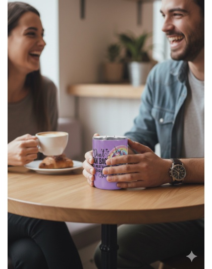 Don't Look Back You're Not Going That Way Purple Travel Mug Rare, Chronic &amp; Grow Positive Thoughts Unicorn Invisible Illness Awareness and Support