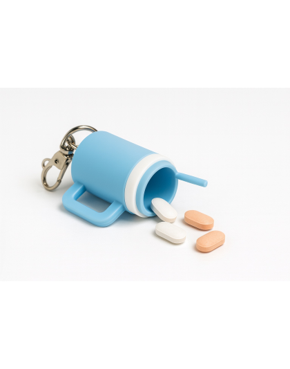 Nope Not Today Light Blue Mini Tumbler Keychain Pill Holder Purse &amp; Bag Accessory Support &amp; Spread Awareness