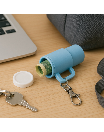 Nope Not Today Light Blue Mini Tumbler Keychain Pill Holder Purse &amp; Bag Accessory Support &amp; Spread Awareness