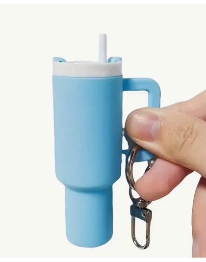 Nope Not Today Light Blue Mini Tumbler Keychain Pill Holder Purse &amp; Bag Accessory Support &amp; Spread Awareness