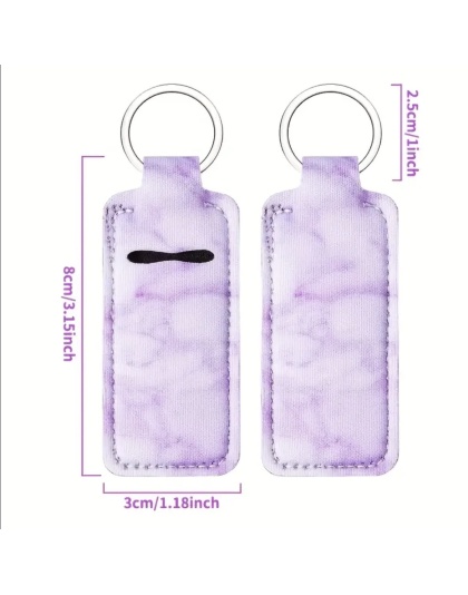 Blue Floral Lip Balm Holder Keychain Sleeve Rare, Chronic &amp; Invisible Illness Support &amp; Awareness