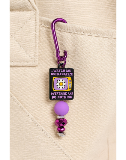 Handmade Purple Overanalyze Beaded Keychain Supporting Invisible Illness Awareness