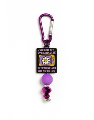 Handmade Purple Overanalyze Beaded Keychain Supporting Invisible Illness Awareness