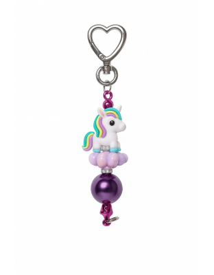 Handmade Purple &amp; Teal Unicorn Beaded Keychain Supporting Invisible Illness Awareness