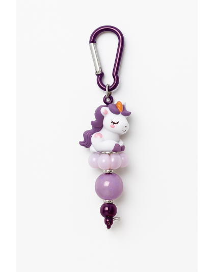 Handmade Purple Unicorn Beaded Keychain Supporting Invisible Illness Awareness