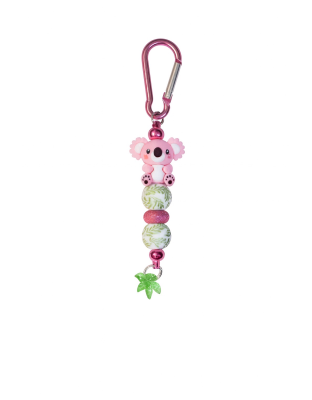 Handmade Pink Koala Beaded Keychain W/ Sloth Charm Supporting Invisible Illness Awareness Slow Progress Is Still Progress