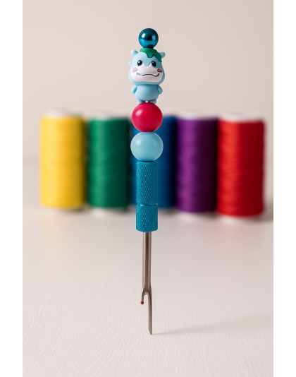 Handmade Blue Hippo Seam Ripper For Crafter Support Chronic, Rare&amp; Invisible Illness Awareness