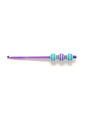 Handmade Strips Purple Teal Crochet Hook For Crafter Support Chronic, Rare &amp; Invisible Illness Awareness