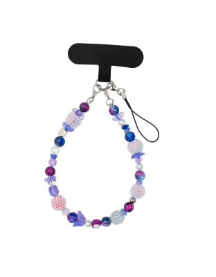 Handmade Purple Beaded Phone Strap Bag Zipper Accessory Chronic Rare Invisible Illness Support &amp; Awareness
