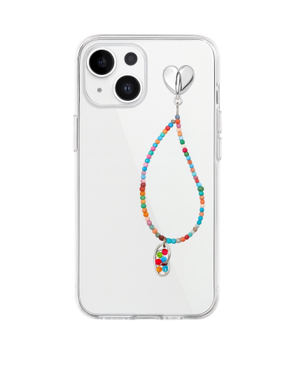 Handmade Multicolor Beaded Phone Bag Zipper Strap W/Stone Flipflop Accessory Chronic Rare Invisible Illness Support &amp; Awareness
