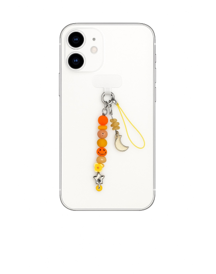 Handmade Orange Yellow Beaded Phone Strap Bag Zipper Accessory Chronic Rare Invisible Illness Support &amp; Awareness