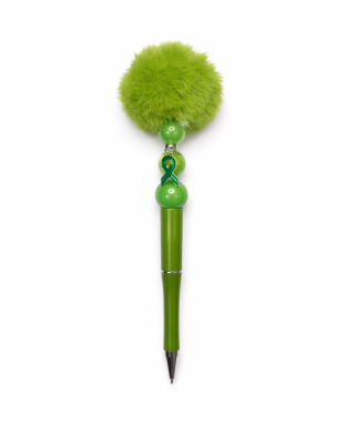 Handmade Green Pom-Pom Cute, Fun &amp; Full of Heart Support &amp; Awareness