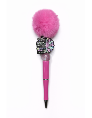 Handmade Pink I Am The Storm Pom-Pom Cute, Fun &amp; Full of Heart Support &amp; Awareness