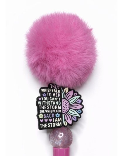 Handmade Pink I Am The Storm Pom-Pom Cute, Fun &amp; Full of Heart Support &amp; Awareness