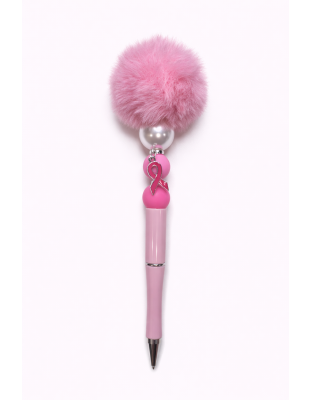Handmade Pink Pom-Pom Cute, Fun &amp; Full of Heart Support &amp; Awareness
