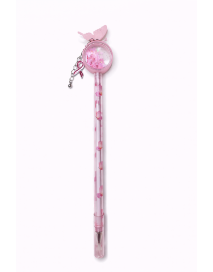 Handmade Pink Ribbon Butterfly Rattle Pen Cute, Fun &amp; Full of Heart Support &amp; Awareness