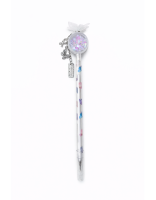 Handmade White Butterfly Rattle I Choose Strength Charm with Ribbon Pen Cute, Fun &amp; Full of Heart Support &amp; Awareness
