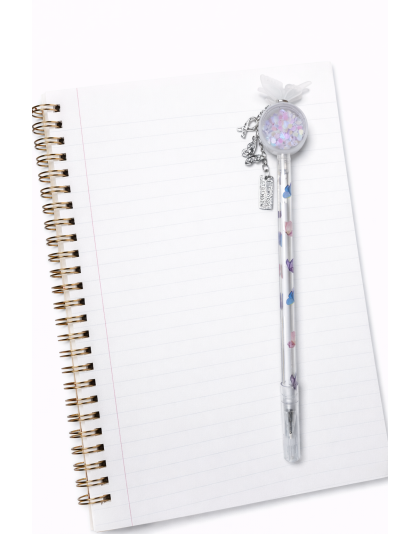Handmade White Butterfly Rattle I Choose Strength Charm with Ribbon Pen Cute, Fun &amp; Full of Heart Support &amp; Awareness