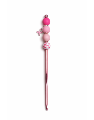 Handmade Pink Ribbon Crochet Hook For Crafter Support Chronic, Rare &amp; Invisible Illness Awareness