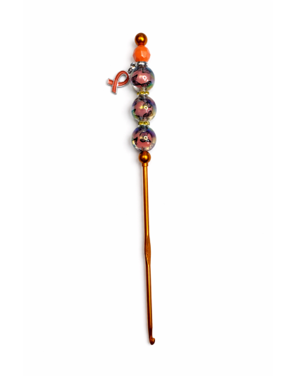 Handmade Orange Butterfly Crochet Hook For Crafter Support Chronic, Rare &amp; Invisible Illness Awareness