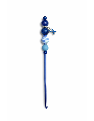 Handmade Dark Blue Crochet Hook For Crafter Support Chronic, Rare &amp; Invisible Illness Awareness