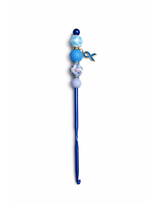 Handmade Blue Crochet Hook For Crafter Support Chronic, Rare &amp; Invisible Illness Awareness
