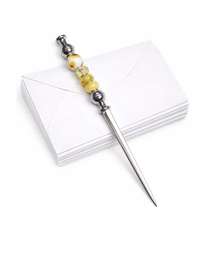 Handmade Yellow Beaded Letter Opener Support &amp; Awareness Chronic Rare &amp; Invisible Diseases