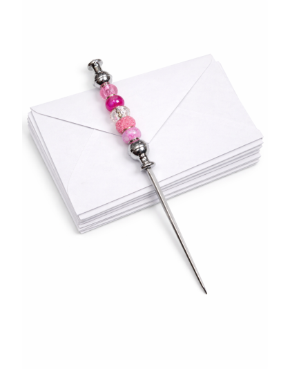 Handmade Pink Beaded Letter Opener Support &amp; Awareness Chronic Rare &amp; Invisible Diseases