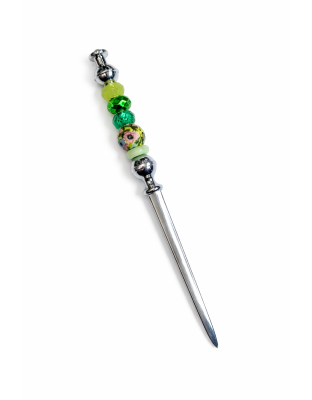 Handmade Green Beaded Letter Opener Support &amp; Awareness Chronic Rare &amp; Invisible Diseases