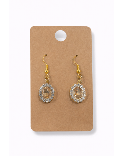 Brown Stone Dangling Earrings Supporting Awareness for Chronic Rare and Invisible Illnesses