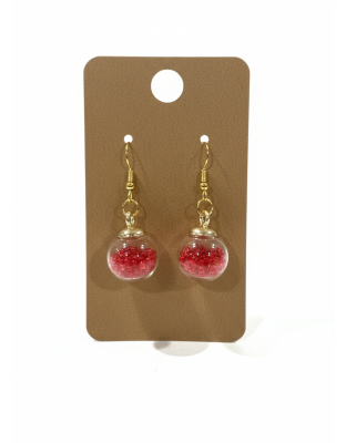 Mini Red Ornament Dangling Earrings Supporting Awareness for Chronic Rare and Invisible Illnesses