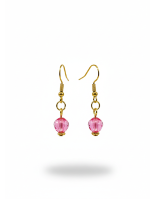 Pink Dangling Earrings Supporting Awareness for Chronic Rare and Invisible Illnesses