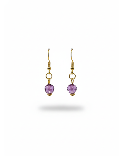 Purple Dangling Earrings Supporting Awareness for Chronic Rare and Invisible Illnesses