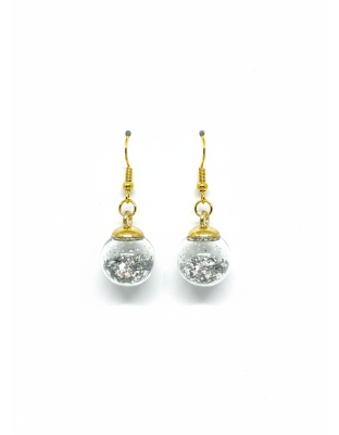 Silver Gray Ornament Dangling Earrings Supporting Awareness for Chronic Rare and Invisible Illnesses