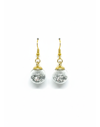 Silver Gray Ornament Dangling Earrings Supporting Awareness for Chronic Rare and Invisible Illnesses