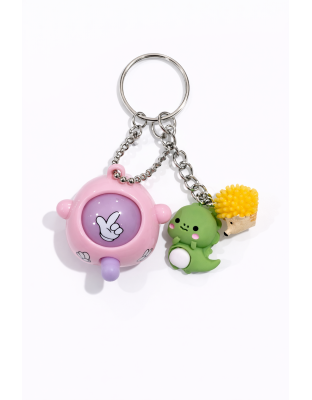 Pink Purple Rock Paper Scissors Fidget Toy With Green and Yellow Adorable Charms Raise Awareness Support Rare Chronic &amp; Invisible Illness