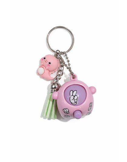 Pink &amp; Purple Rock Paper Scissors Fidget Toy With Adorable Pink Dinosaur And Green Tassel Charms Raise Awareness Support Rare Chronic &amp; Invisible Illness
