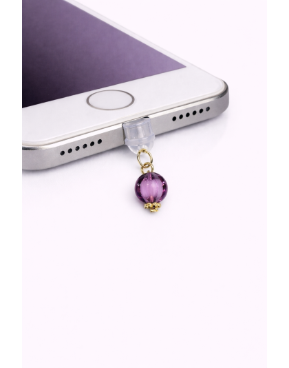 Purple Ball Phone Charm Plug-In Accessory Chronic Rare Invisible Illness Awareness &amp; Support