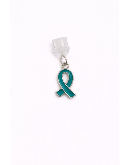 Teal Ribbon Phone Charm Plug-In Accessory Chronic Rare Invisible Illness Awareness &amp; Support